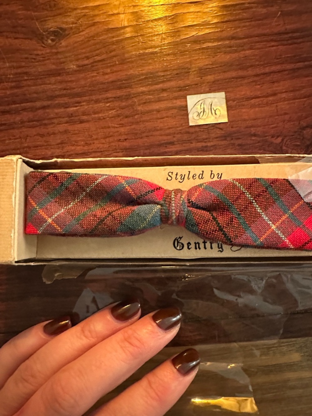 Vintage Tartan Bow Tie Original Packaging